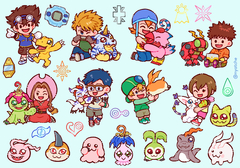 Cartelas de Adesivos Haikyuu Digimon