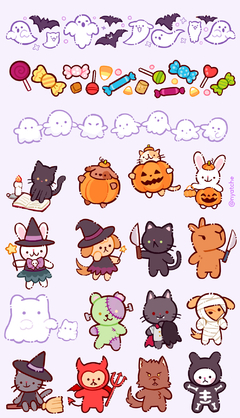 Cartela de Adesivos Halloween Washi