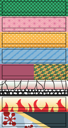 Cartela de Adesivos Kimetsu no Yaiba Deco Journal