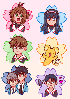 Cartela de Adesivos Sakura flor