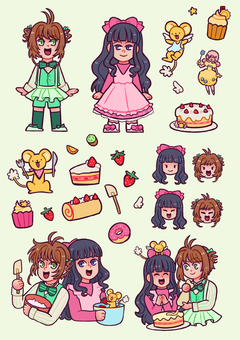 Cartela de Adesivos Sakura Fruits Candy