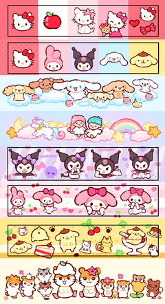 Cartela de Adesivos Sanrio Washi