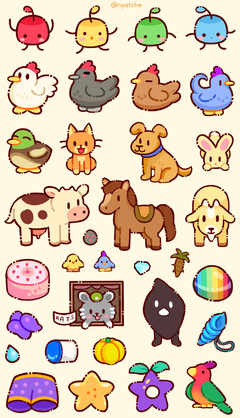 Cartela de Adesivos Stardew Valley