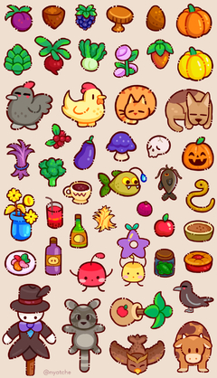 Cartela de Adesivos Stardew Valley Estações na internet