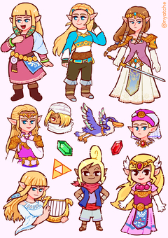 Cartela de Adesivos Pricesa Zelda