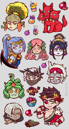Cartela de Adesivos Hades