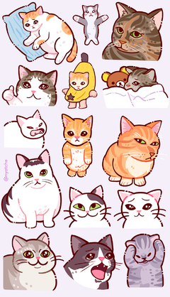 Cartela de Adesivos Memes Gato - comprar online