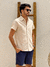 CAMISA LINHO MANGA CURTA BEGE