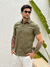 CAMISA LINHO MANGA CURTA VERDE MILITAR - Porto Braive
