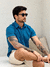 CAMISA LINHO MANGA CURTA AZUL PETRÓLEO