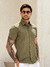 CAMISA LINHO MANGA CURTA VERDE MILITAR - comprar online