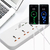 Zapatilla Inteligente Usb 3.1 Tipo C 3 Tomas 2m 220v 10a
