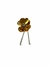 Aplique - Flor 3D Dourada com Cristal - Kit 10 unidades