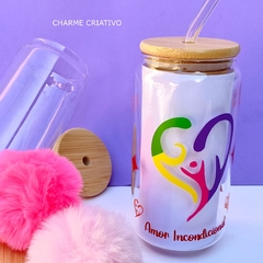 COPO PERSONALIZADO DE VIDRO 550ML - AMOR