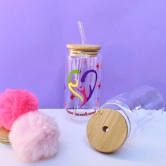 COPO PERSONALIZADO DE VIDRO 550ML - AMOR na internet