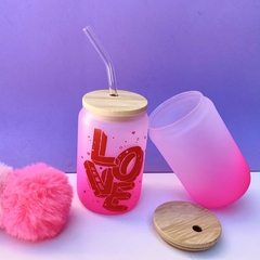 COPO PERSONALIZADO DE VIDRO - 400ML - LOVE - comprar online