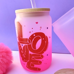 COPO PERSONALIZADO DE VIDRO - 400ML - LOVE na internet