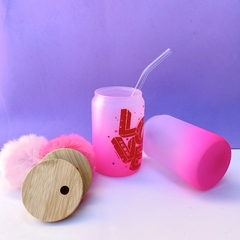 COPO PERSONALIZADO DE VIDRO - 400ML - LOVE - loja online