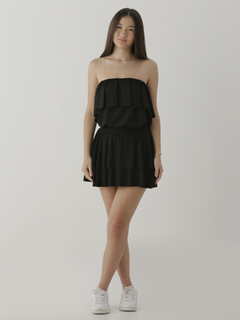 Blusa sem Alça Babado Suede Teens