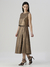 Saia Midi Rodada Pregas Jacquard - loja online