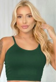 Cropped Alça Fina Texturado Poliamida Premium | Academia • Fitness • Casual • Treino - loja online