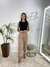 Calça Alfaiataria Nude/Detalhe ziper - KaEli Modas