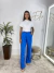 Calça Alfaiataria Pantalona Azul
