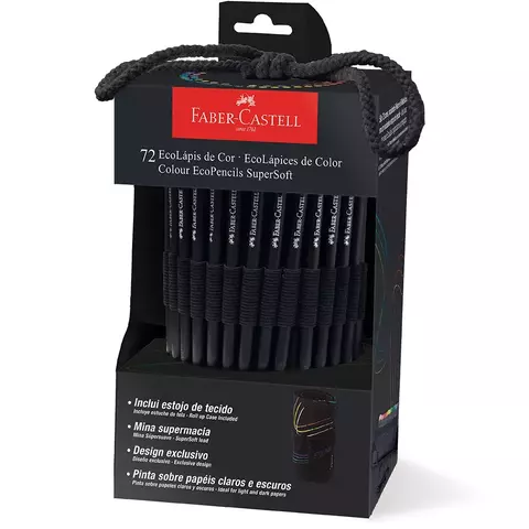 Lápis de Cor EcoLápis SuperSoft 72 Cores + Estojo de Tecido Faber-Castell ET 1 UN