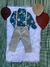 Conjunto Bebê Din Don Camisa manga longa + Calça com suspensório