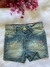 Shorts Jeans Bebê Lavagem Used Bordado coração