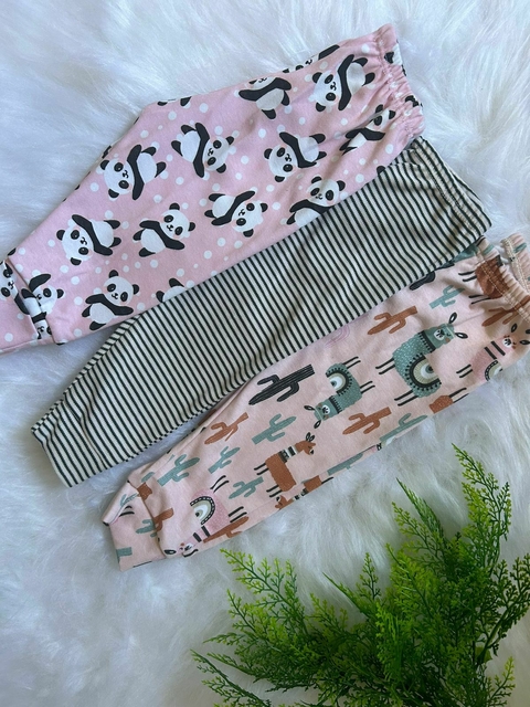 Kit 3 Calças Mijão Culote Bebê 100% Algodão- Proteção Solar Uv50+