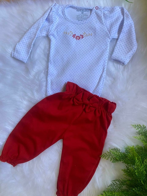 Conjunto body e calça estilinho 100% algodão