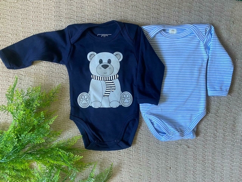 Kit 2 Bodys Bebê BabyBest 100% Algodão- Proteção Solar Uv50+