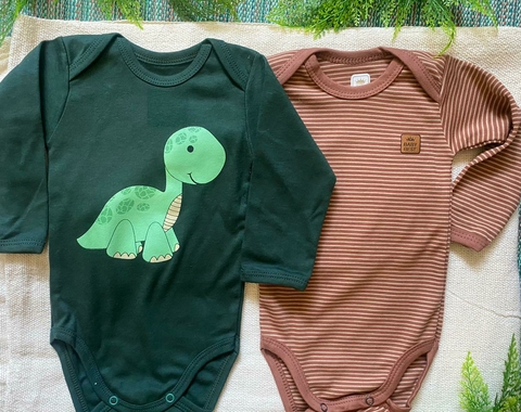 Kit 2 Bodys Bebê BabyBest 100% Algodão- Proteção Solar Uv50+