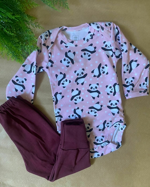 Conjunto Body e Calça Bebê 100% Algodão- Proteção Solar Uv50+