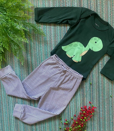 Conjunto Body e Calça Bebê 100% Algodão- Proteção Solar Uv50+