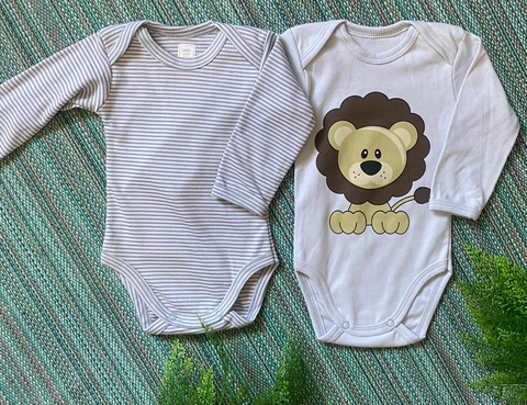 Kit 2 Bodys Bebê BabyBest 100% Algodão- Proteção Solar Uv50+