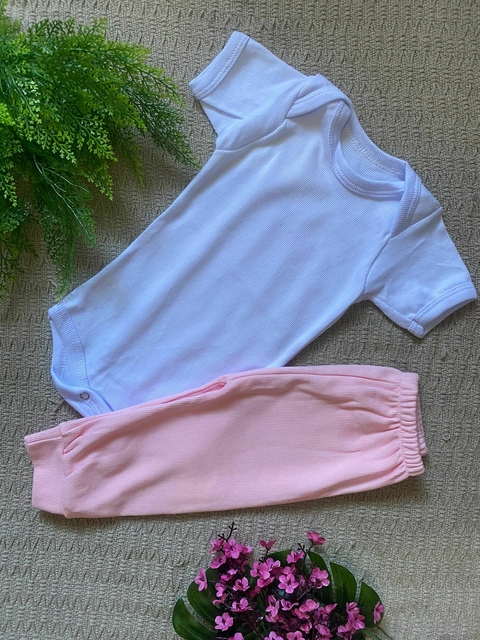 Conjunto Body e Calça Bebê Canelado
