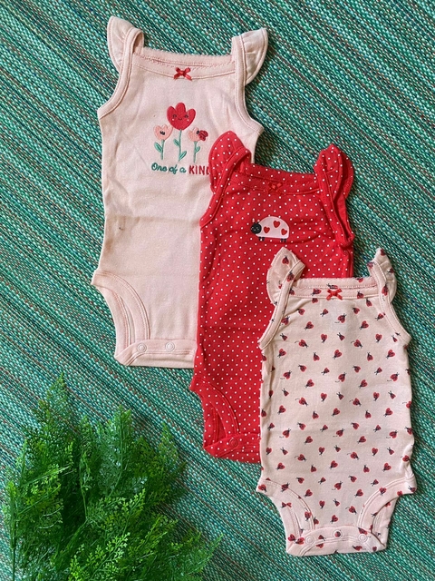 Kit body Carter's bebê 3 peças so very cute multicor