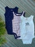 Kit body multicor Carter's bebê 3 peças listras e bichinhos