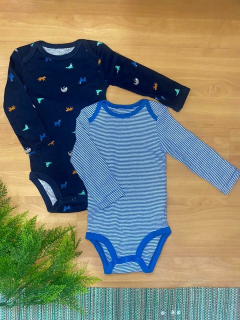 Kit body Carter's bebê 2 peças manga comprida