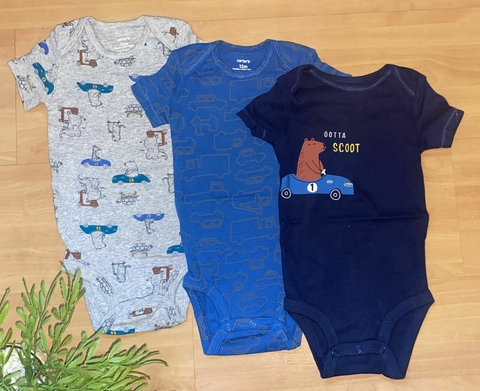 Kit body Carter's bebê 3 peças