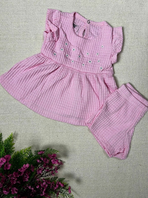 Conjunto Alakazoo Malha com bordado flores