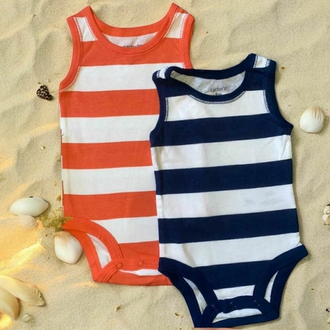 Kit body Carter's bebê 2 peças listrados - comprar online