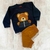 Conjunto menino Kyly em moletom peluciado marinho/amarelo salted - comprar online
