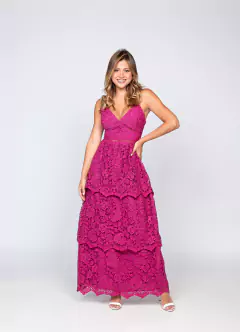 VESTIDO DE FESTA RENDA PINK - comprar online