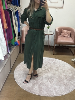 VESTIDO CASUAL VERDE MILITAR