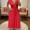 VESTIDO MIDI CORAL