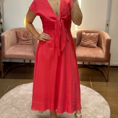 VESTIDO MIDI CORAL