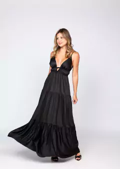 VESTIDO LONGO COM DECOTE ARIEL